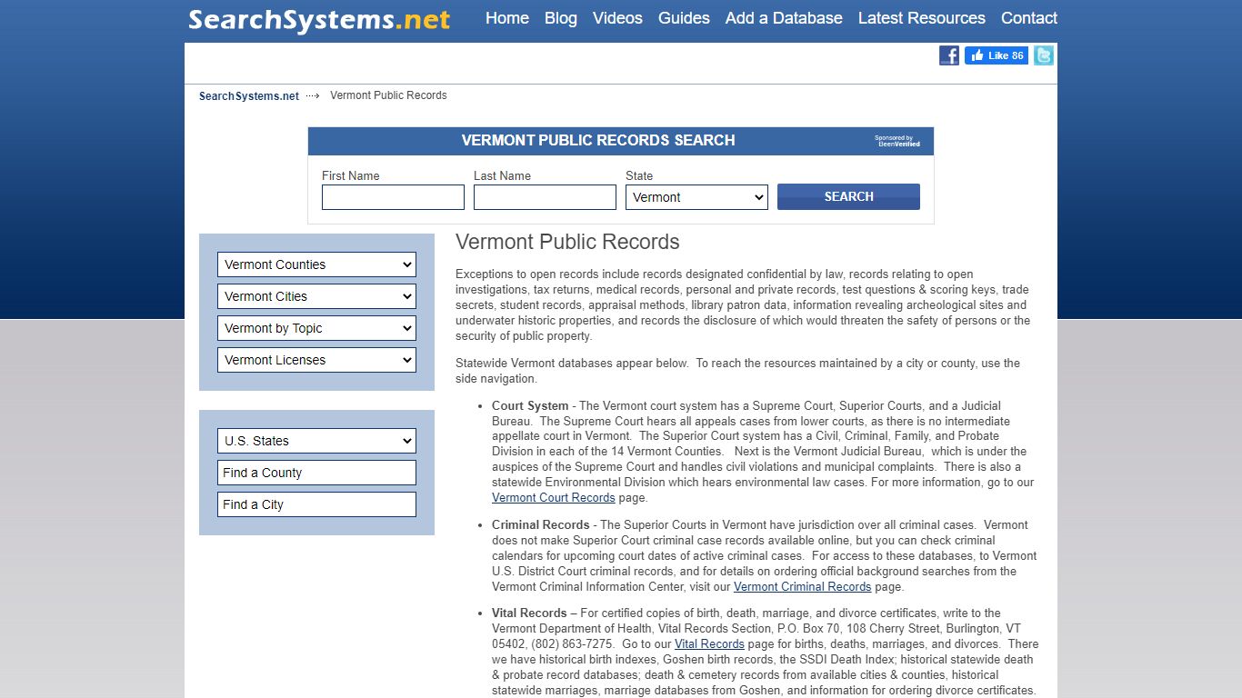Vermont Public Records Search